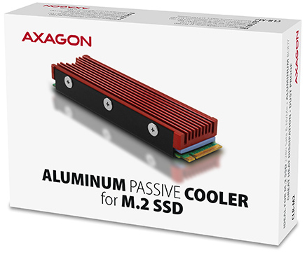 AXAGON - Disipador CLR-M2 para M.2 2280 SSD Rojo