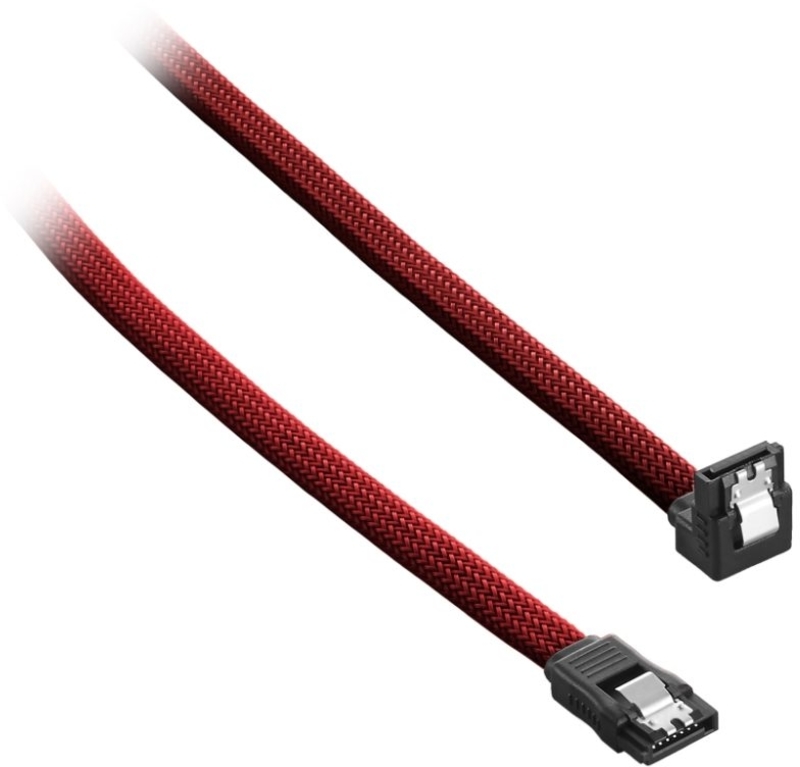 Cable SATA III 90º CableMod ModMesh 30cm Rojo Sangre