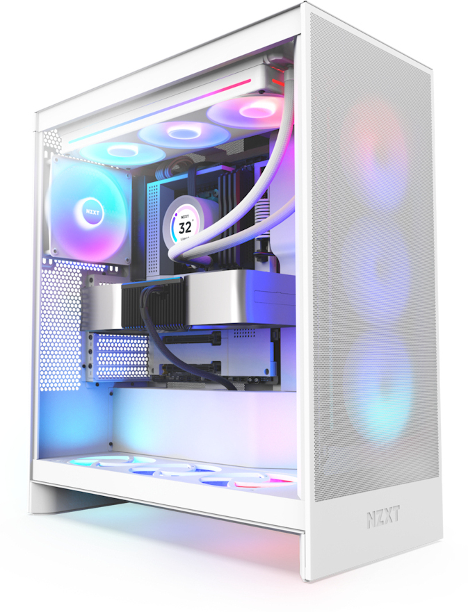 Torre ATX NZXT H7 Flow RGB (2024) All White Vidro Temperado