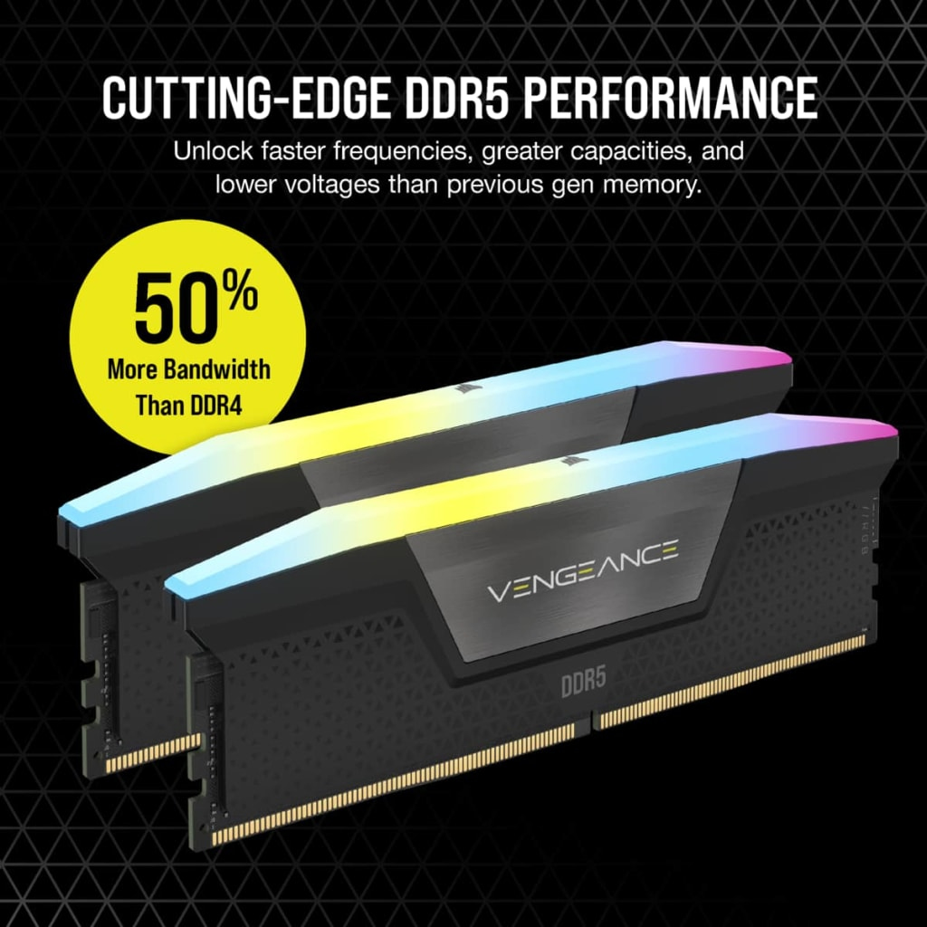 Corsair - Corsair Kit 48GB (2 x 24GB) DDR5 7200MHz Vengeance RGB Black CL36