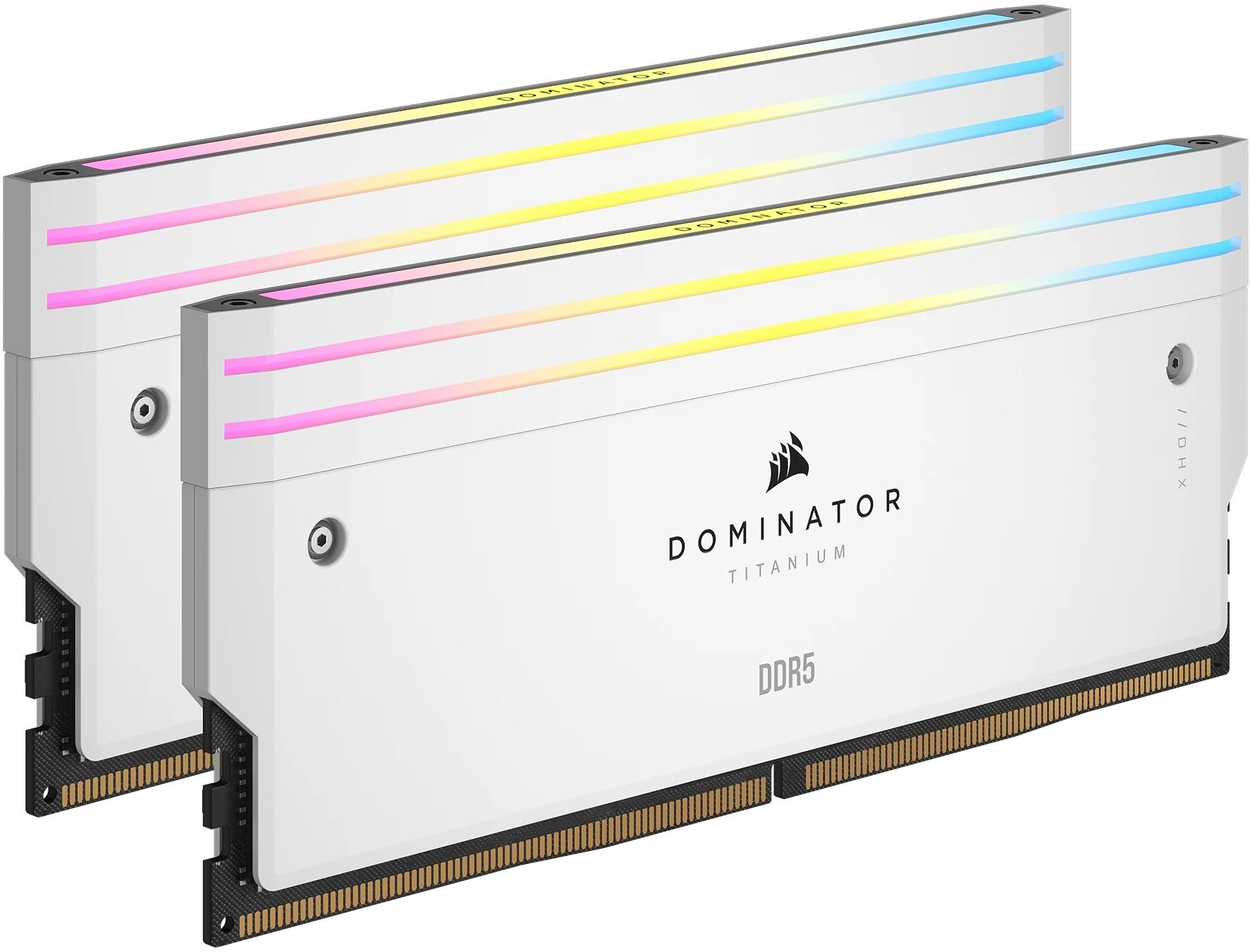 Corsair - Corsair Kit 32GB (2 x 16GB) DDR5 6400MHz Dominator Titanium RGB White CL32