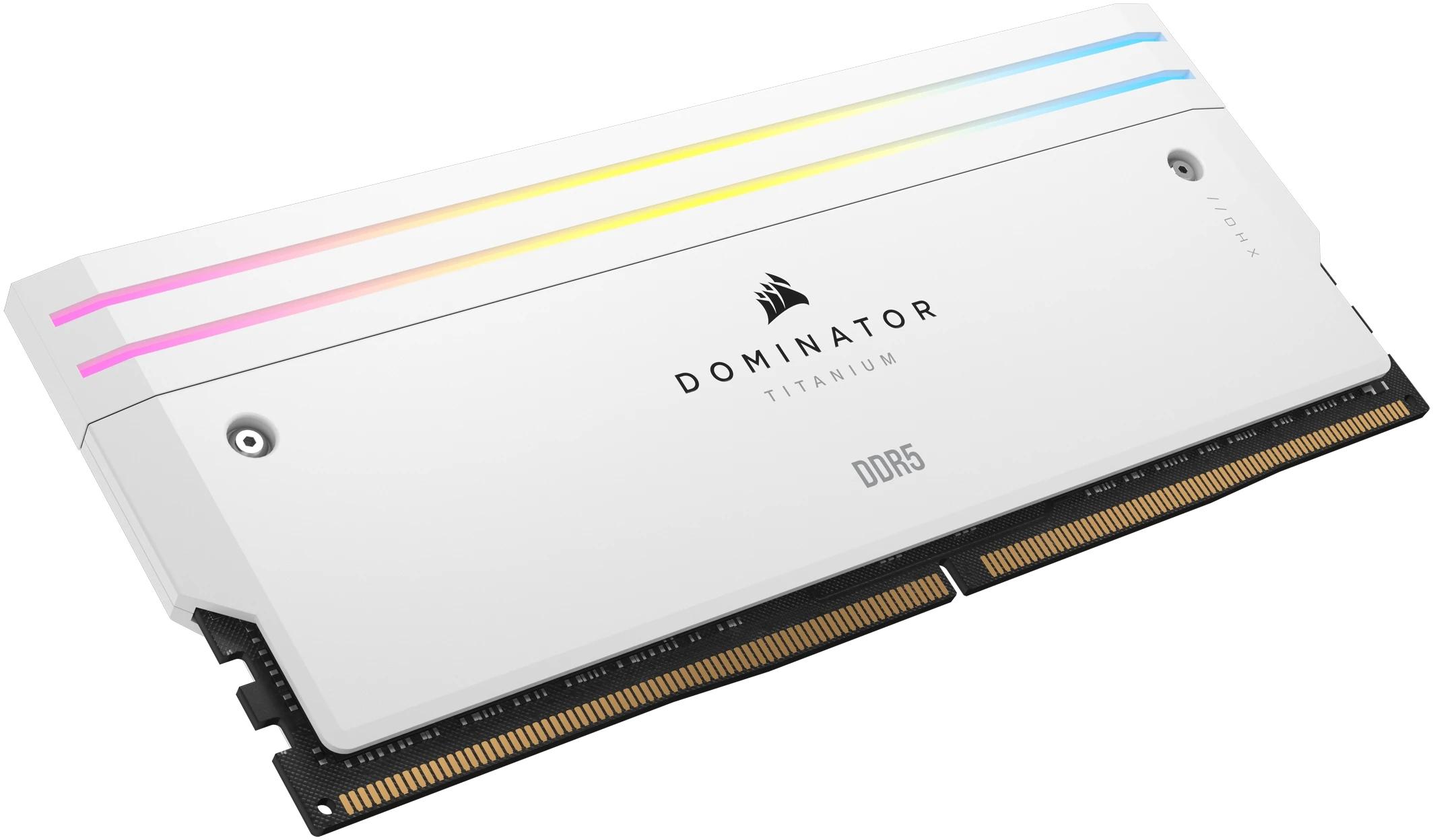 Corsair - Corsair Kit 32GB (2 x 16GB) DDR5 6400MHz Dominator Titanium RGB White CL32