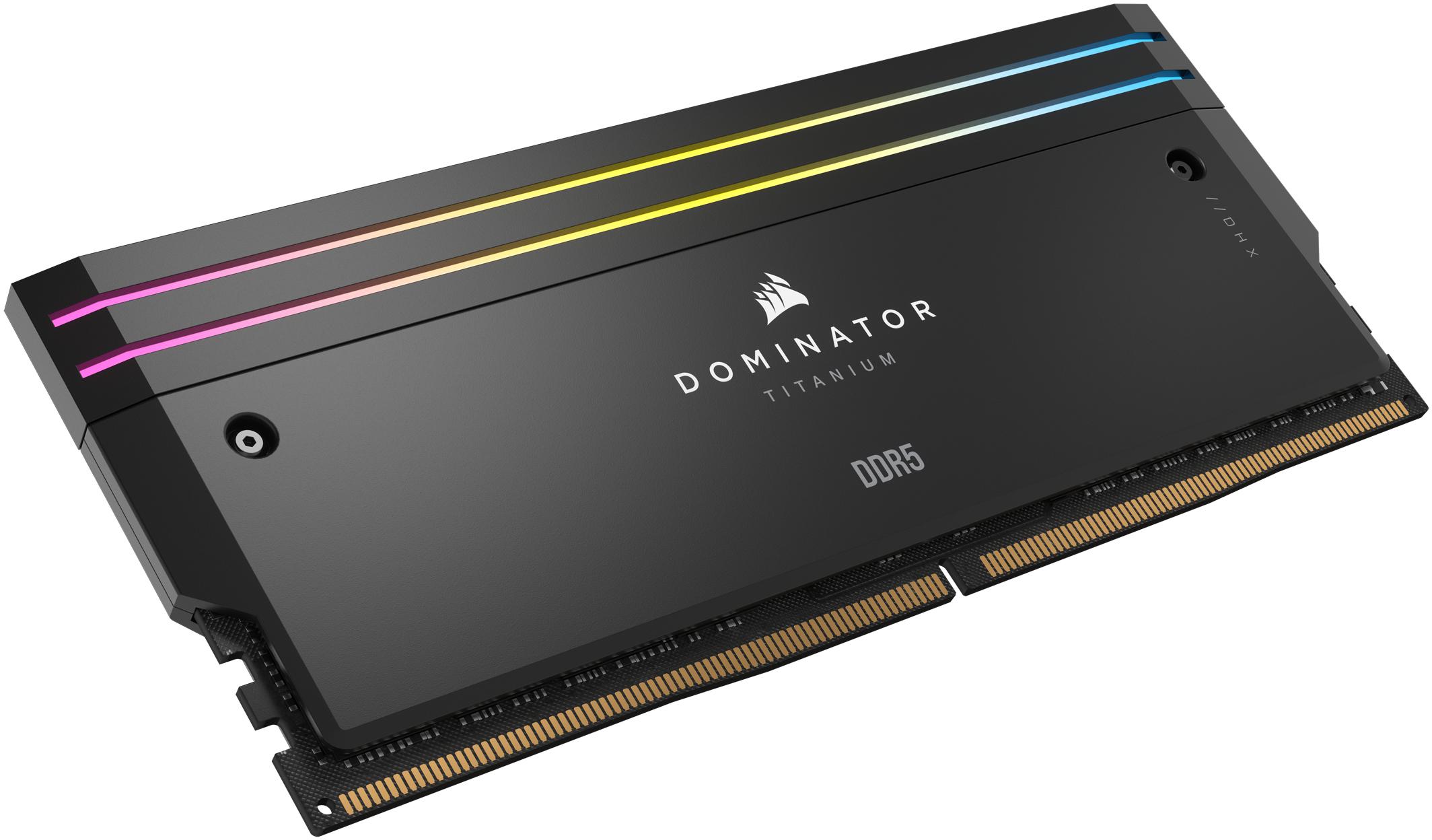 Corsair - Corsair Kit 32GB (2 x 16GB) DDR5 6400MHz Dominator Titanium RGB Black CL32