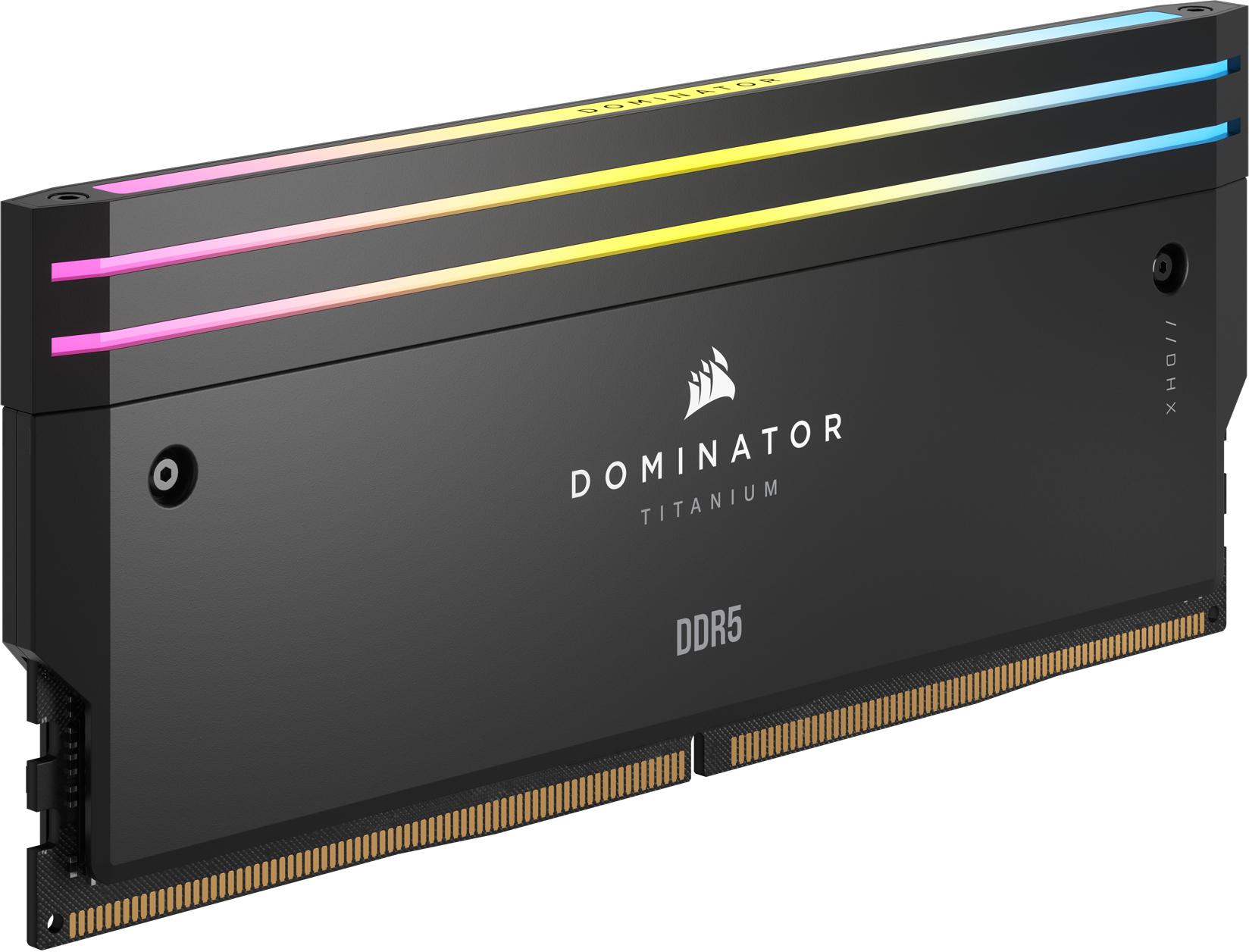 Corsair - Corsair Kit 32GB (2 x 16GB) DDR5 6400MHz Dominator Titanium RGB Black CL32