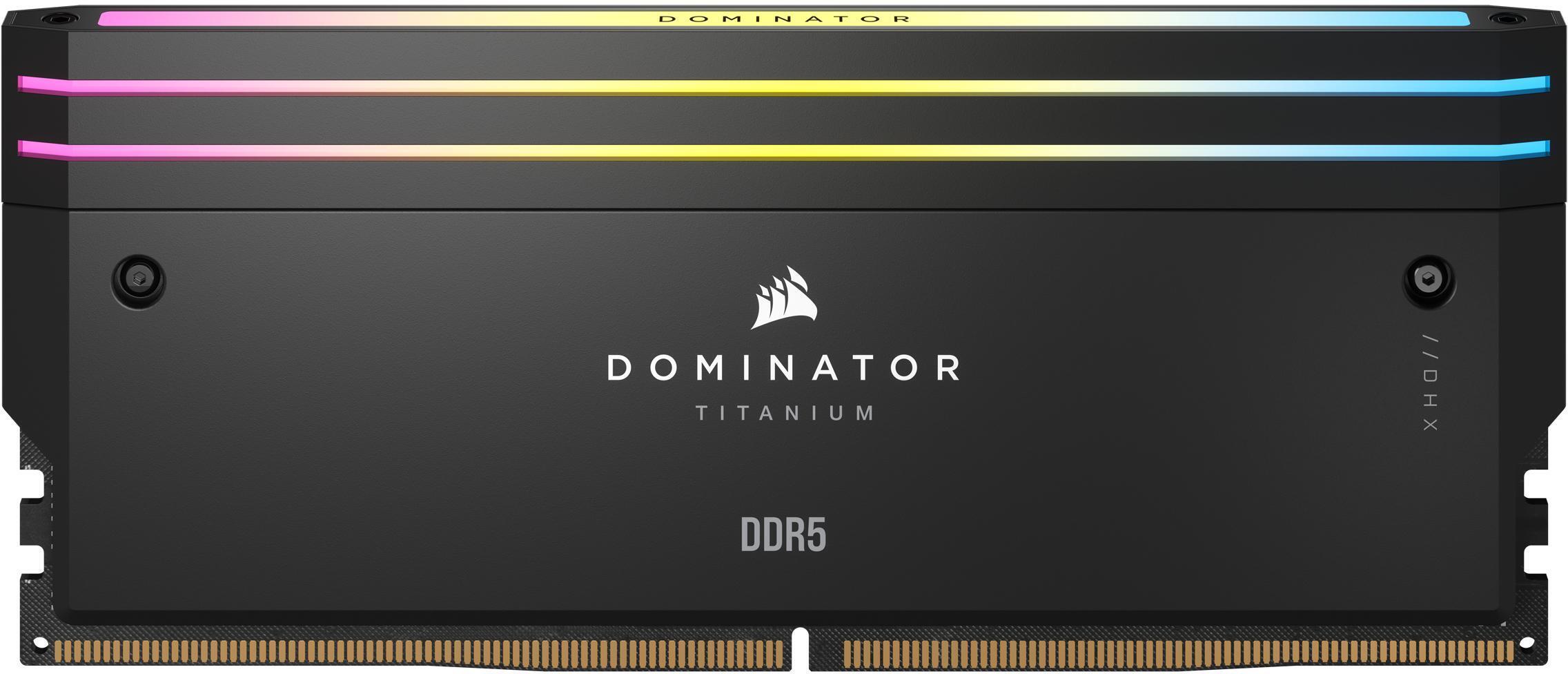 Corsair - Corsair Kit 64GB (2 x 32GB) DDR5 6000MHz Dominator Titanium RGB Black CL30