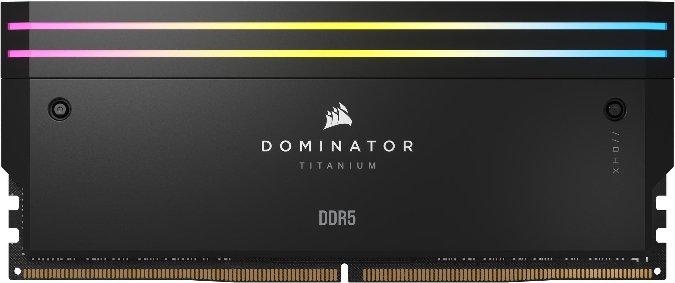 Corsair - Corsair Kit 64GB (2 x 32GB) DDR5 6000MHz Dominator Titanium RGB Black CL30