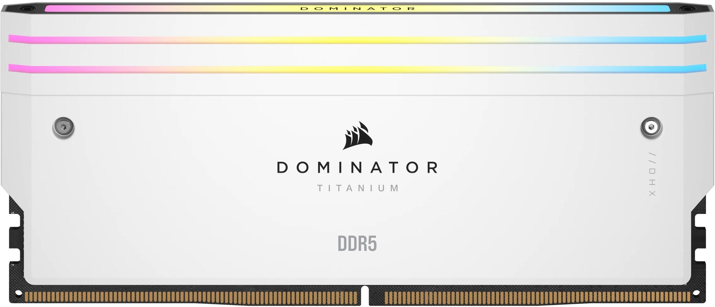 Corsair - Corsair Kit 64GB (2 x 32GB) DDR5 6400MHz Dominator Titanium RGB White CL32