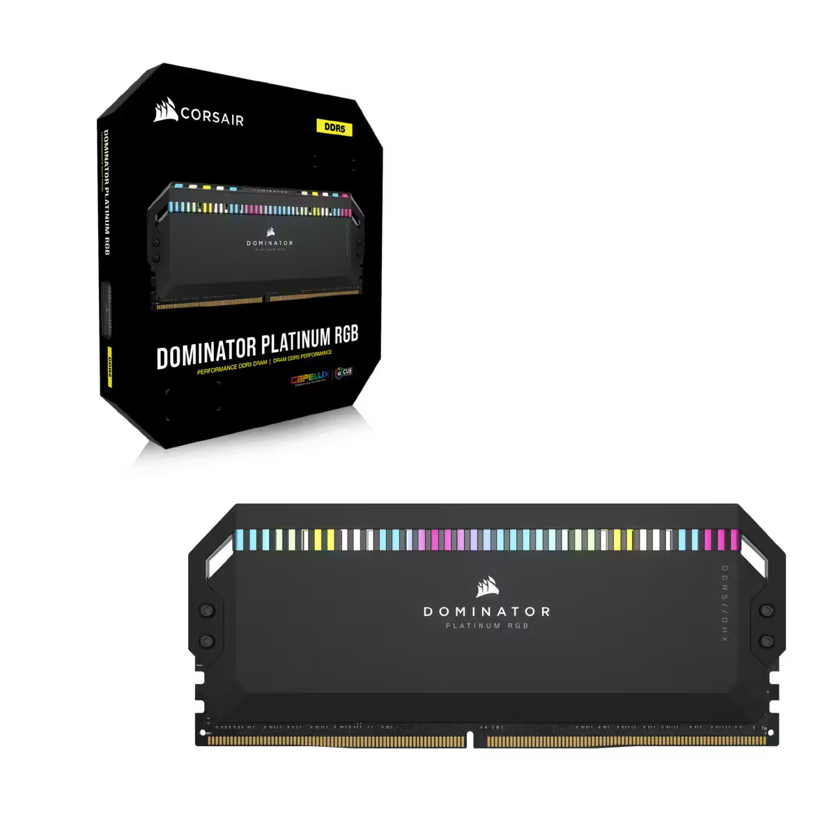 Corsair - Corsair Kit 32GB (2 x 16GB) DDR5 6200MHz Dominator Platinum RGB Black CL36