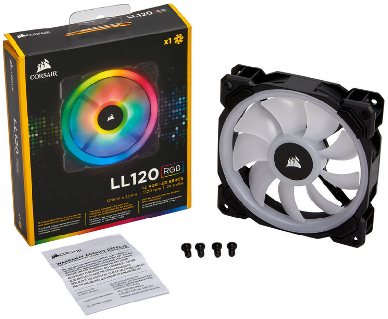 Corsair - Ventilador Corsair LL120 RGB PWM Blanco