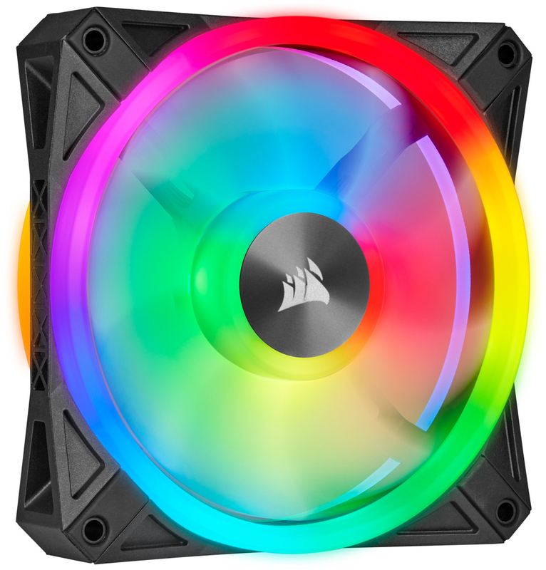 Corsair - Ventilador Corsair iCUE QL120 RGB PWM Negro 120mm (Pack 3) c/ Lightning Node CORE