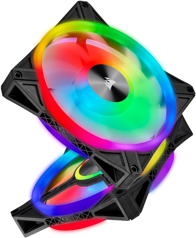 Corsair - Ventilador Corsair iCUE QL140 RGB PWM Negro 140mm (Pack 2) c/ Lightning Node CORE