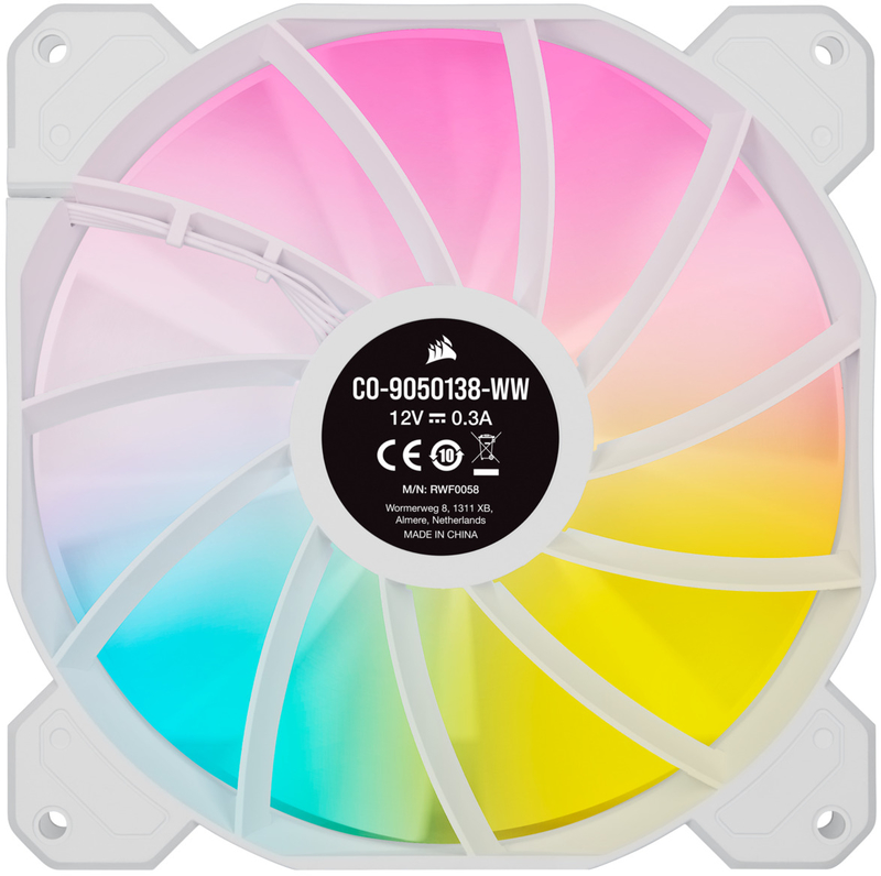 Corsair - Ventilador Corsair iCUE SP140 RGB ELITE PWM Blanco 140MM (Pack 2) c/ Lighting Node CORE