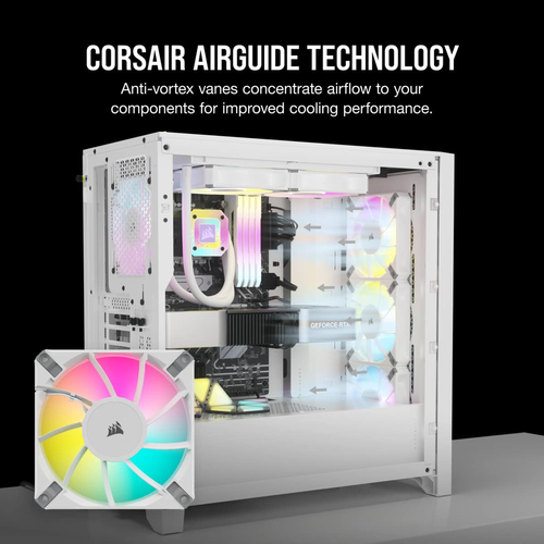 Corsair - Ventilador Corsair iCUE AF120 RGB ELITE 120mm PWM Branca