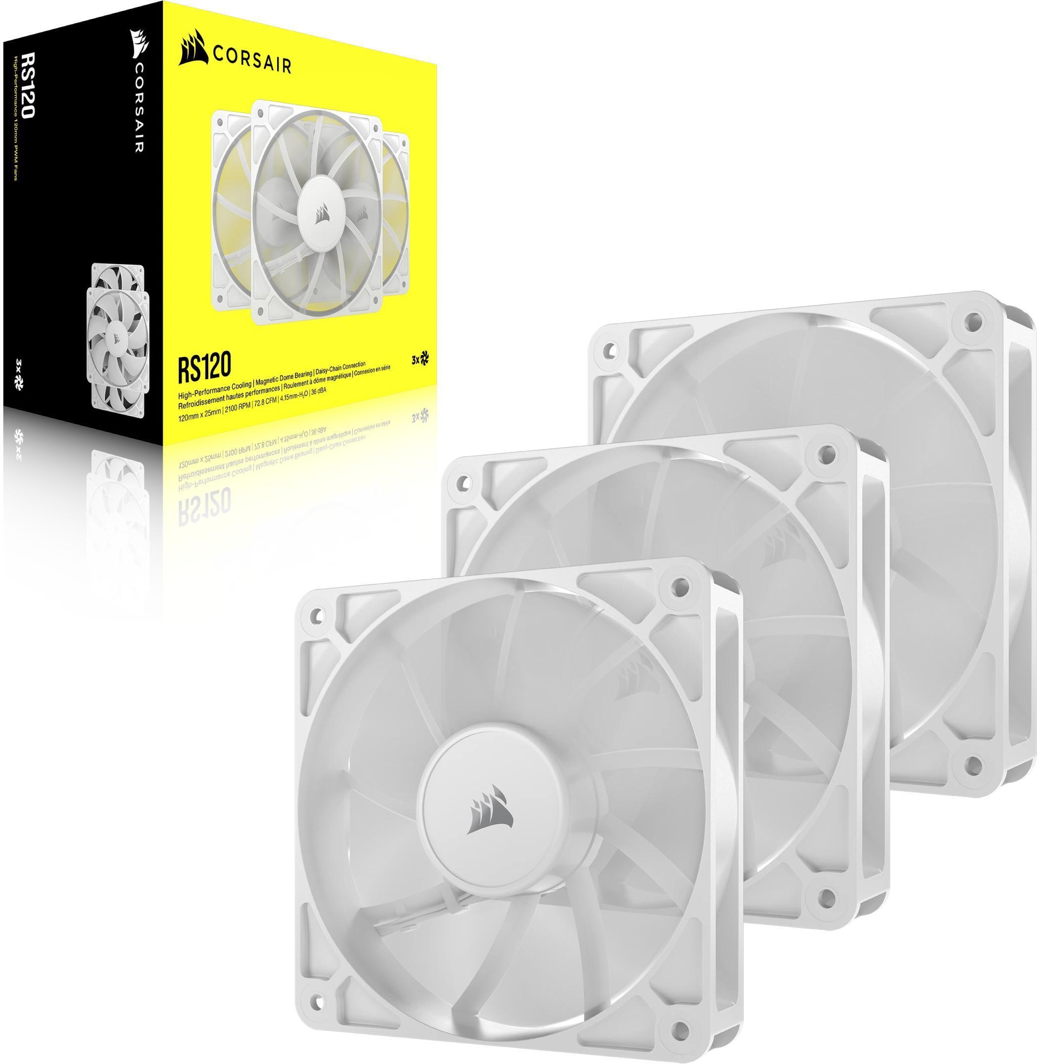 Corsair - Ventilador Corsair RS120 PWM Blanco 120mm (Pack 3)