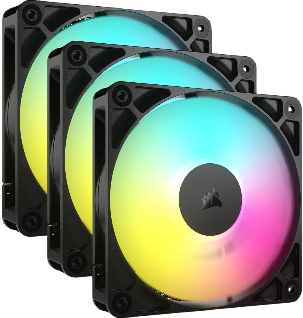 Corsair - Ventilador Corsair RS120-R ARGB Reverse PWM Negro 120mm (Pack 3)