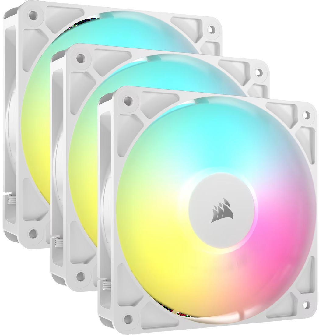 Ventilador Corsair RS120-R ARGB Reverse PWM Blanco 120mm (Pack 3)