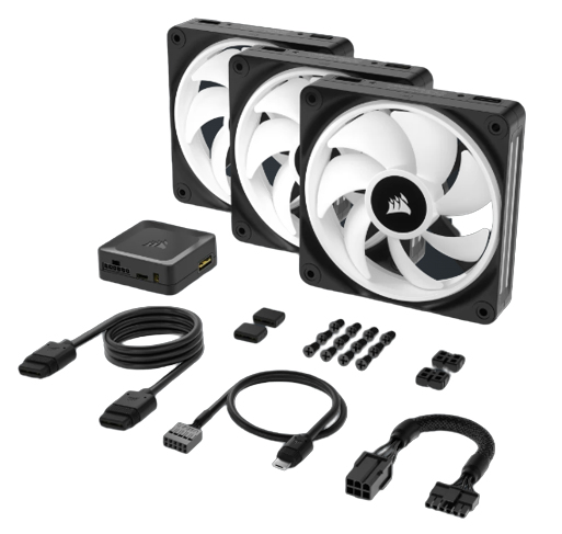 Corsair - Ventilador Corsair iCUE Link QX120 RGB PWM Negro 120mm (Pack 3)