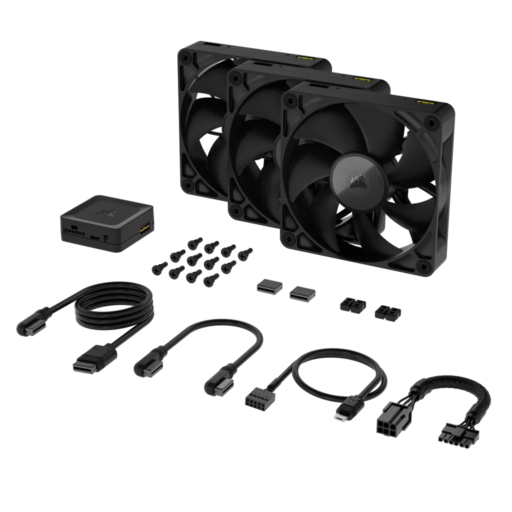 Corsair - Ventilador Corsair iCUE Link RX120 PWM Negra 120mm (Pack 3)