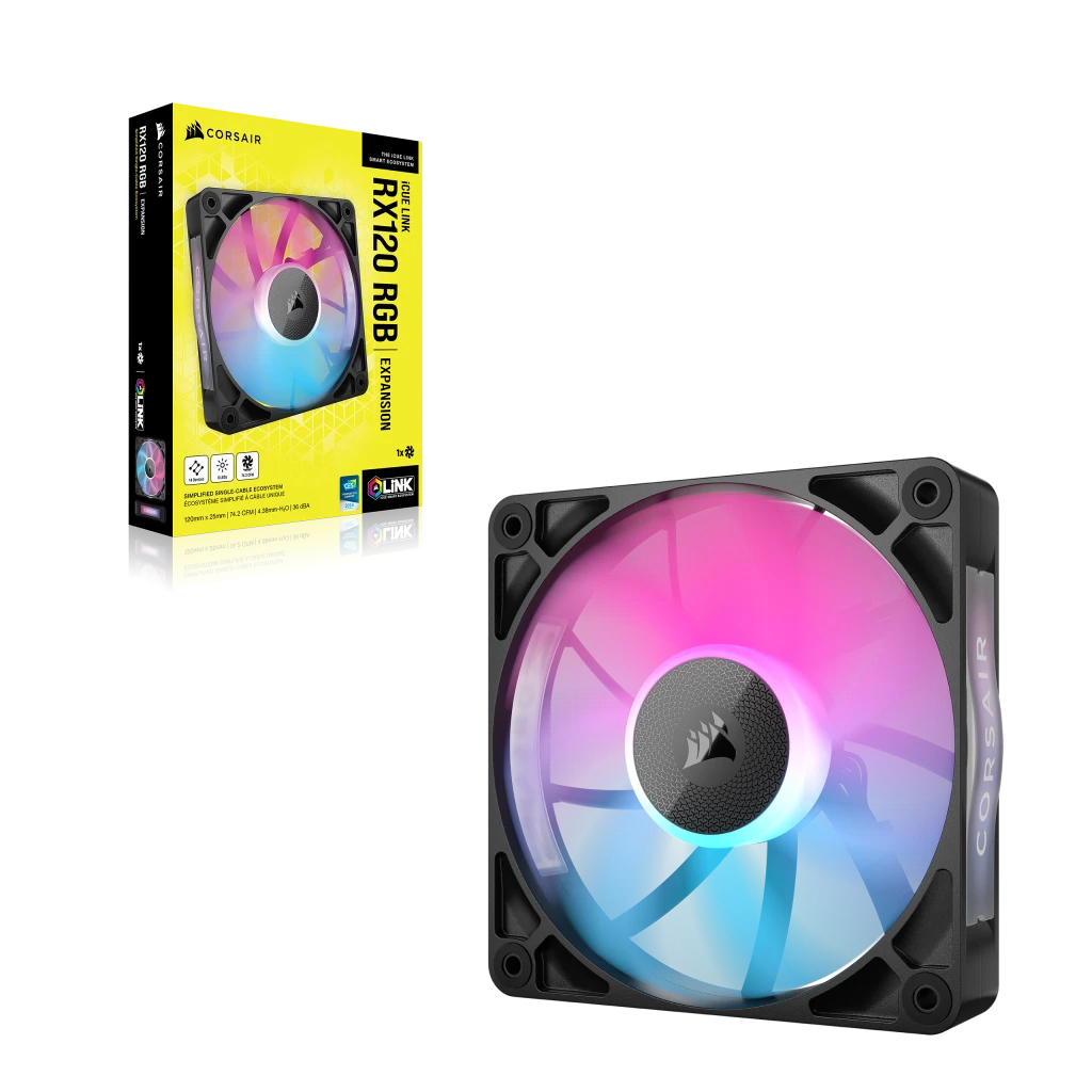 Corsair - Ventilador Corsair iCUE Link RX120 RGB PWM Negra 120mm