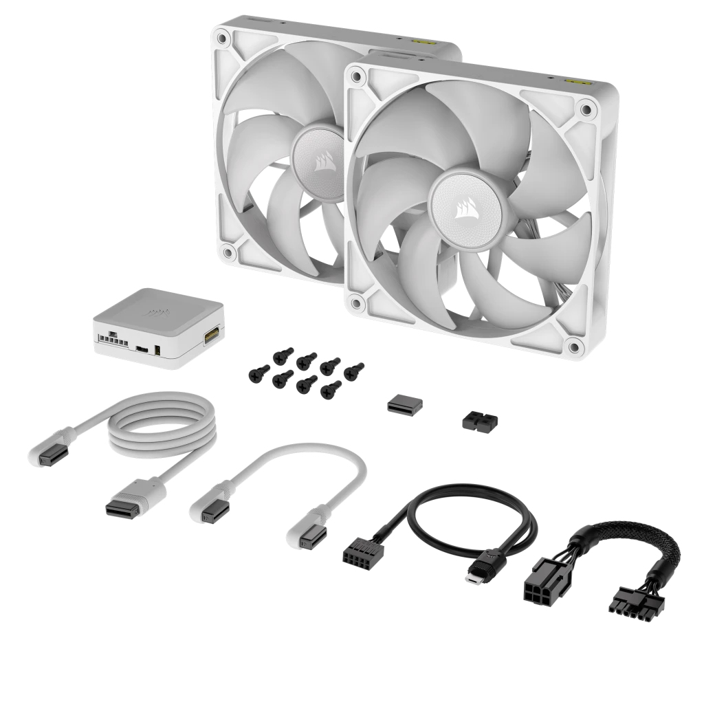 Corsair - Ventilador Corsair iCUE Link RX140 RGB PWM Blanca 140mm (Pack 2)