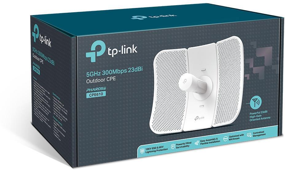 TP-Link - Access Point TP-Link CPE610 Pharos Outdoor Antena Direcional 5 GHz 23 dBi CPE