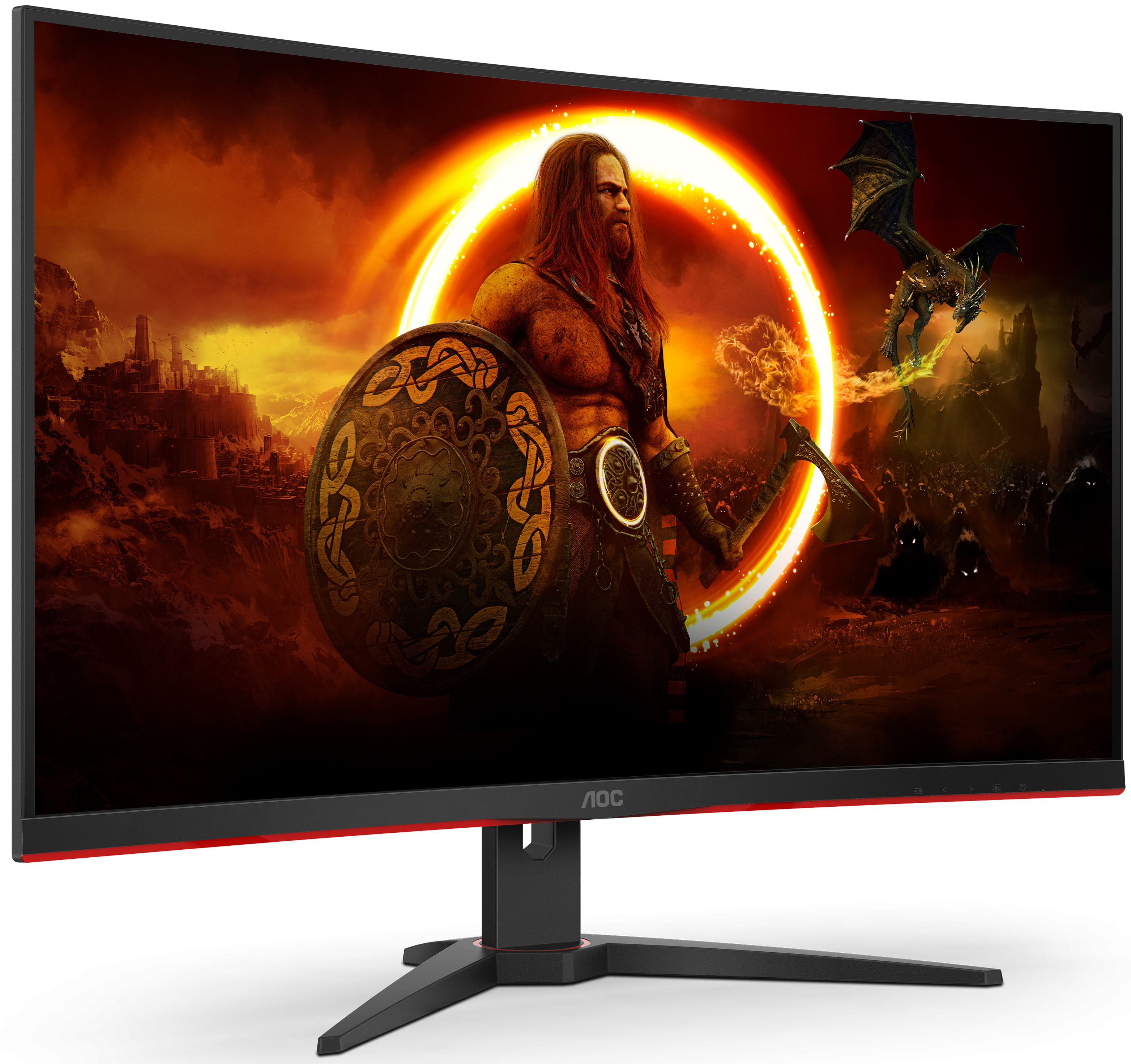 AOC - Monitor Curvo AOC Gaming 31.5" CQ32G2SE/BK VA QHD 165Hz 1ms Freesync Premium