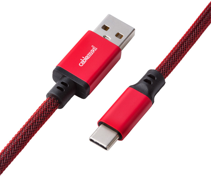 CableMod - Cable Coiled CableMod Classic para Teclado USB A - USB Type C, 150cm - Republic Red