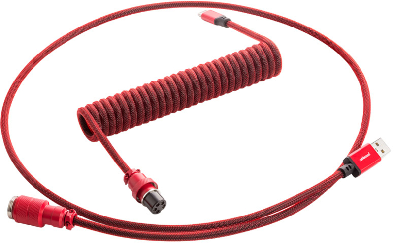 Cable Coiled CableMod Pro para Teclado USB A - USB Type C, 150cm - Republic Red