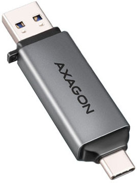 Lector de tarjetas AXAGON CRE-DAC External USB 3.2 Gen1 Type-C+Type-A 2-slot SD/microSD
