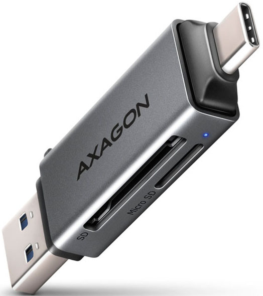 AXAGON - Lector de tarjetas AXAGON CRE-DAC External USB 3.2 Gen1 Type-C+Type-A 2-slot SD/microSD