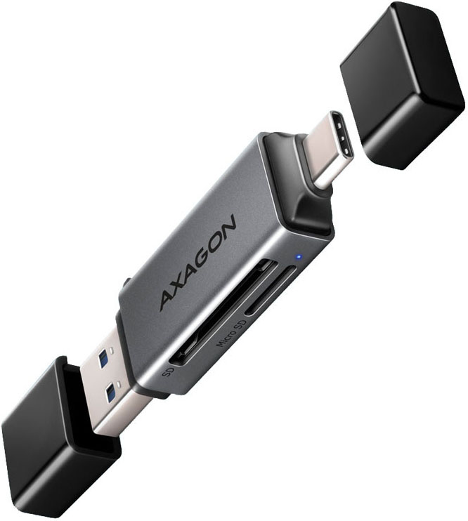 AXAGON - Lector de tarjetas AXAGON CRE-DAC External USB 3.2 Gen1 Type-C+Type-A 2-slot SD/microSD