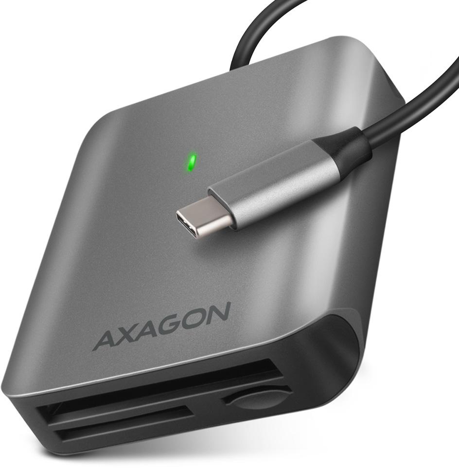 Lector de tarjetas AXAGON CRE-S3C External card reader USB-C 3.2 Gen 1, 3-slot & lun SD/microSD/CF, UHS-II