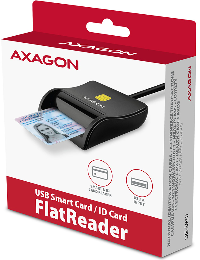 AXAGON - Lector de tarjetas cidadão Flat AXAGON CRE-SM3N USB 2.0