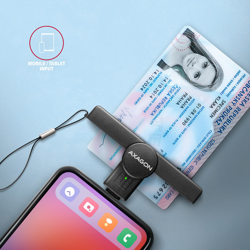 AXAGON - Lector de tarjetas cidadão PoketReader CRE-SMPC USB-C