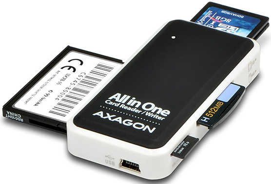 AXAGON - Lector de tarjetas AXAGON CRE-X1 External Mini Card Reader 5-slot ALL-IN-ONE