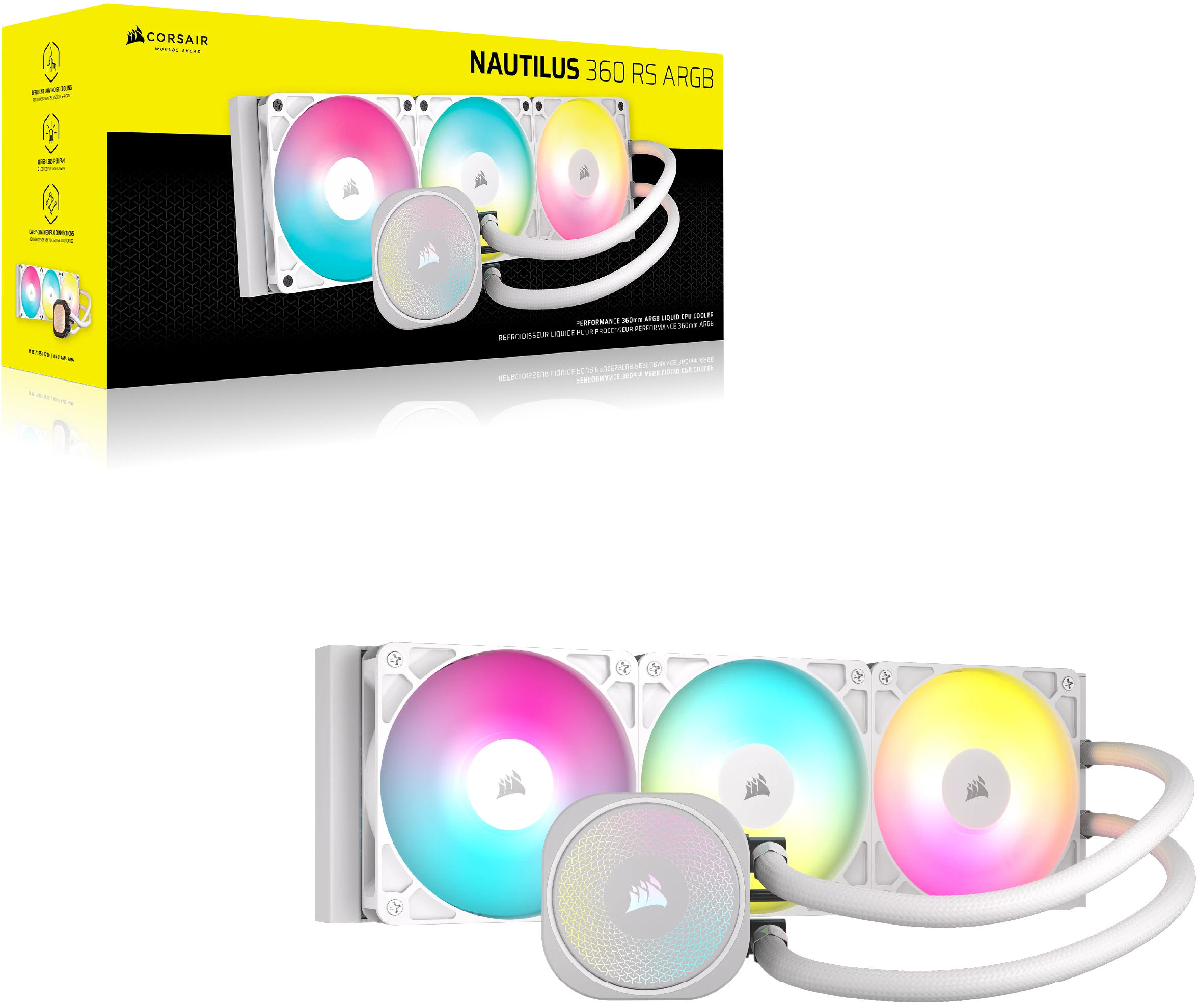 Corsair - Refrigeración Líquida CPU Corsair NAUTILUS ARGB 360mm Blanco