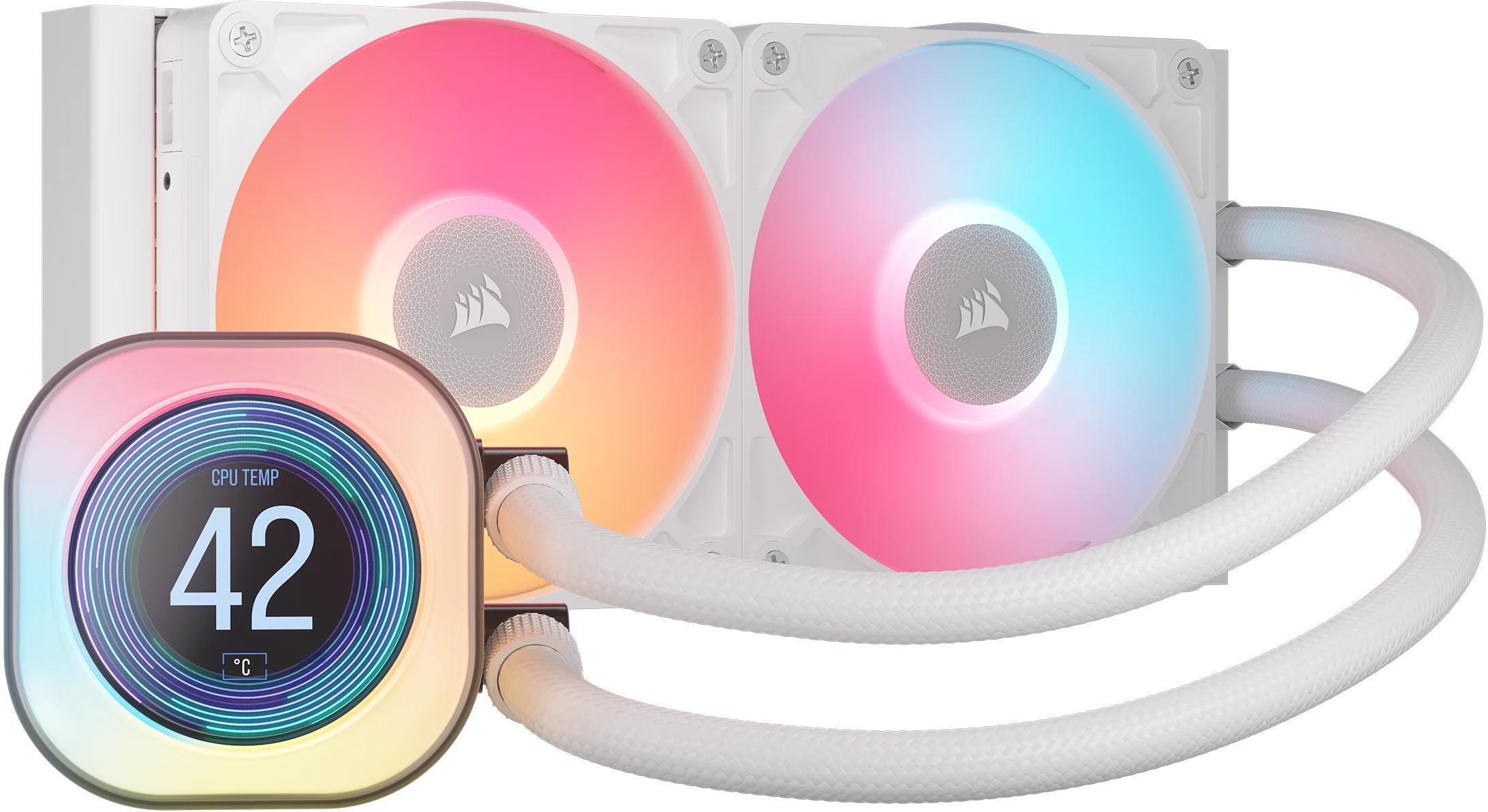 Corsair - Refrigeración Líquida CPU Corsair iCUE LINK TITAN 240 RX LCD RGB 240mm Blanco