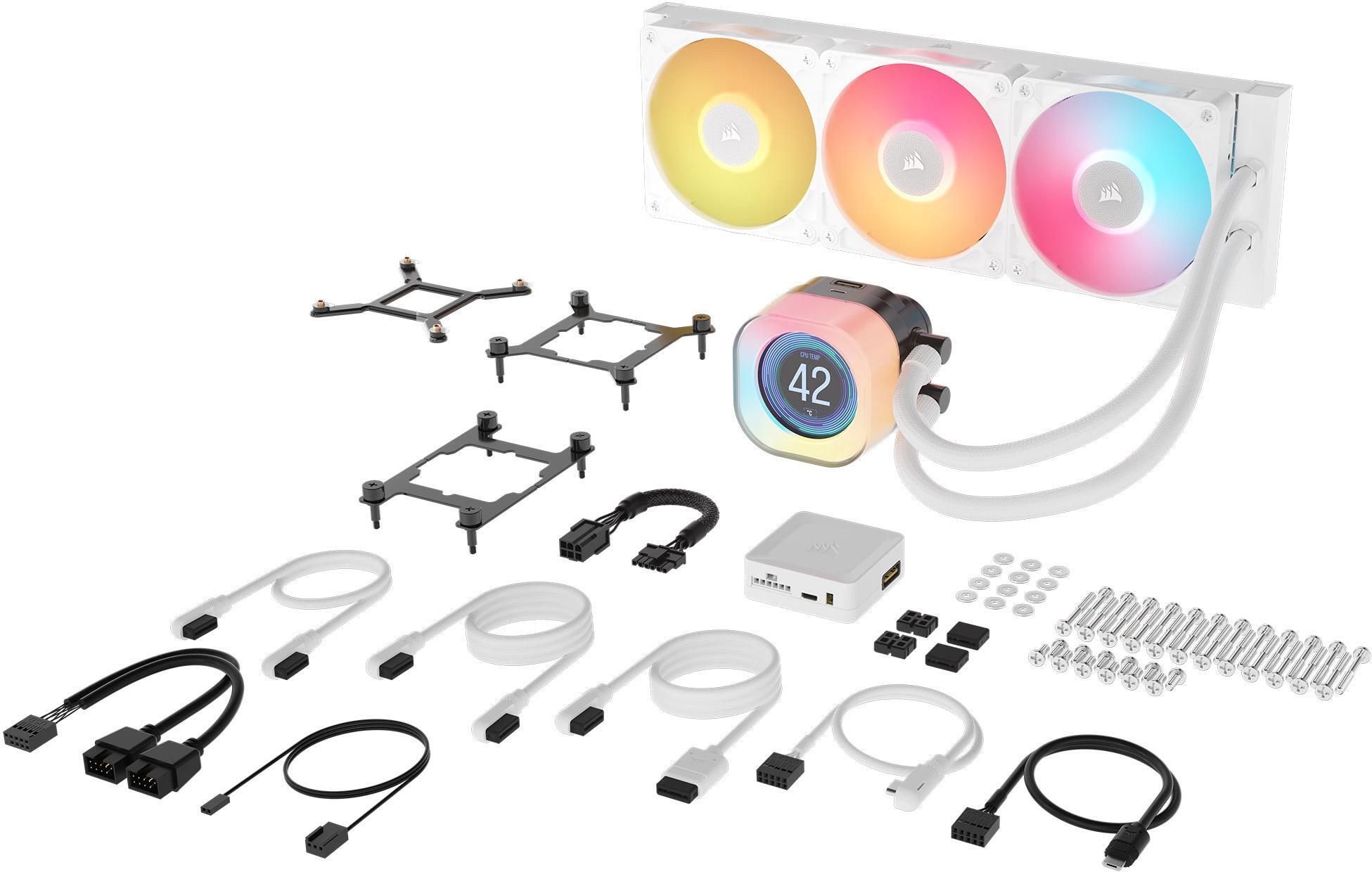 Corsair - Refrigeración Líquida CPU Corsair iCUE LINK TITAN 360 RX LCD RGB 360mm Blanco