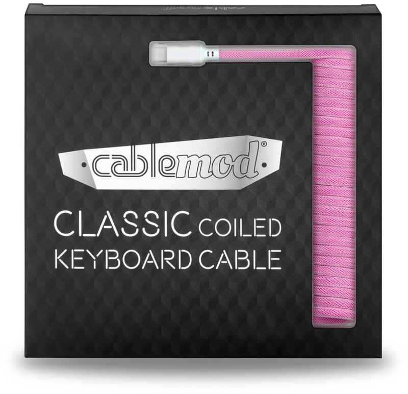 CableMod - Cable Coiled CableMod Classic para Teclado USB A - USB Type C, 150cm - Strawberry Cream