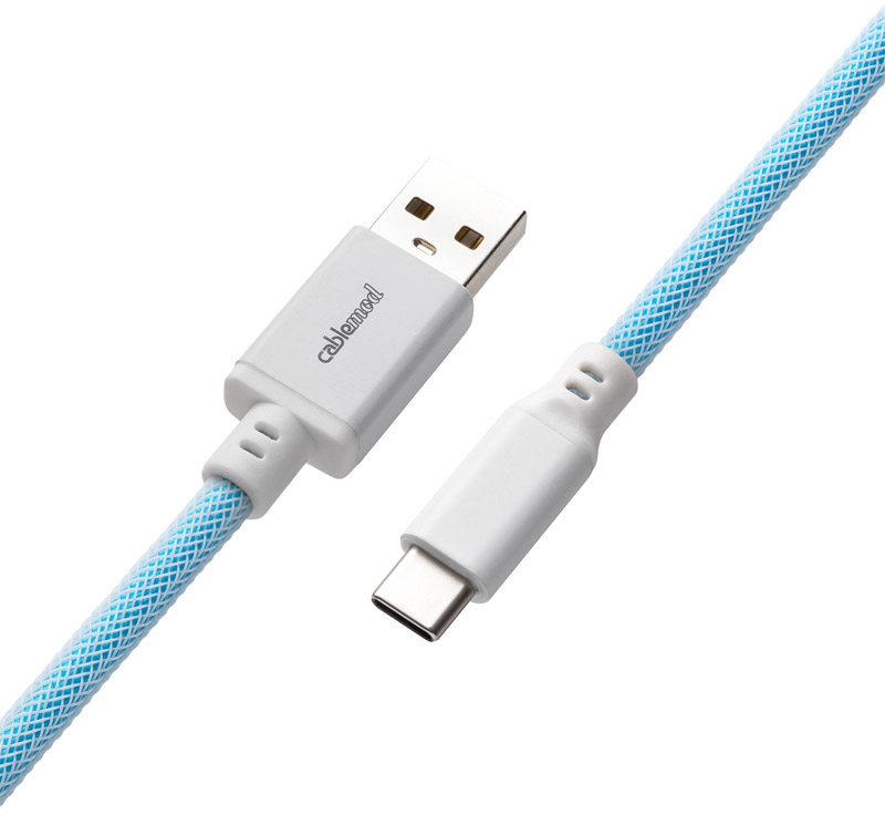 CableMod - Cable Coiled CableMod Classic para Teclado USB A - USB Type C, 150cm - Blueberry Cheesecake