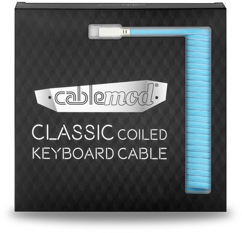 CableMod - Cable Coiled CableMod Classic para Teclado USB A - USB Type C, 150cm - Blueberry Cheesecake