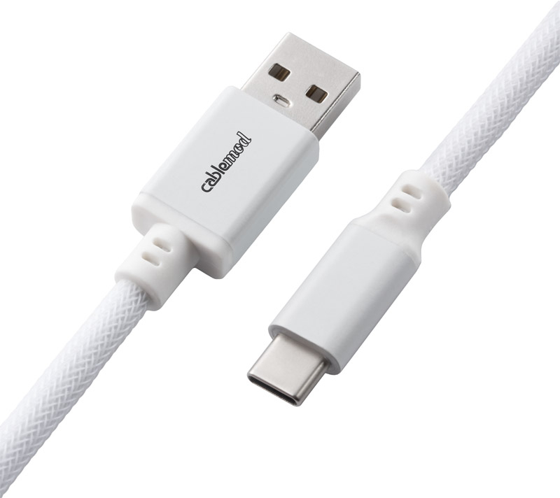 CableMod - Cable Coiled CableMod Classic para Teclado USB A - USB Type C, 150cm - Glacier White