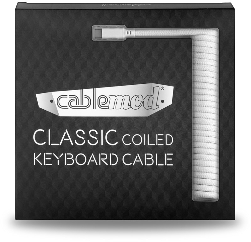 CableMod - Cable Coiled CableMod Classic para Teclado USB A - USB Type C, 150cm - Glacier White