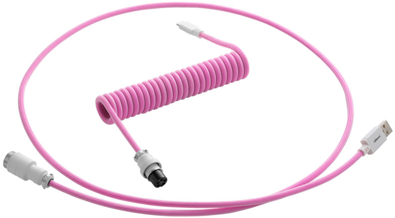 Cable Coiled CableMod Pro para Teclado USB A - USB Type C, 150cm - Strawberry Cream