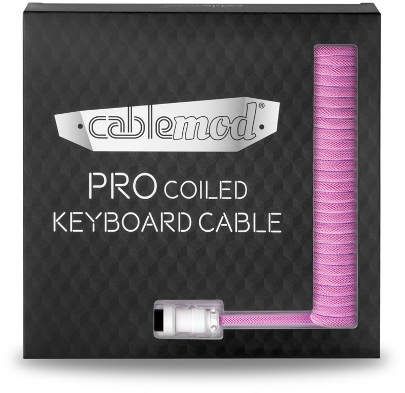 CableMod - Cable Coiled CableMod Pro para Teclado USB A - USB Type C, 150cm - Strawberry Cream