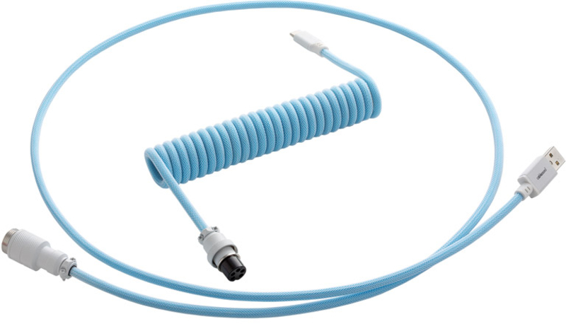 Cable Coiled CableMod Pro para Teclado USB A - USB Type C, 150cm - Blueberry Cheesecake