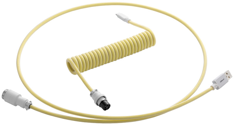 CableMod - Cable Coiled CableMod Pro para Teclado USB A - USB Type C, 150cm - Lemon Ice