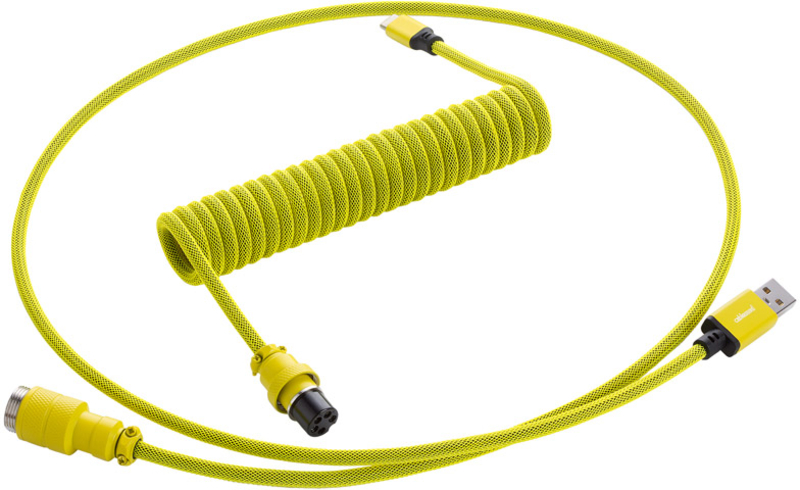 Cable Coiled CableMod Pro para Teclado USB A - USB Type C, 150cm - Dominator Yellow