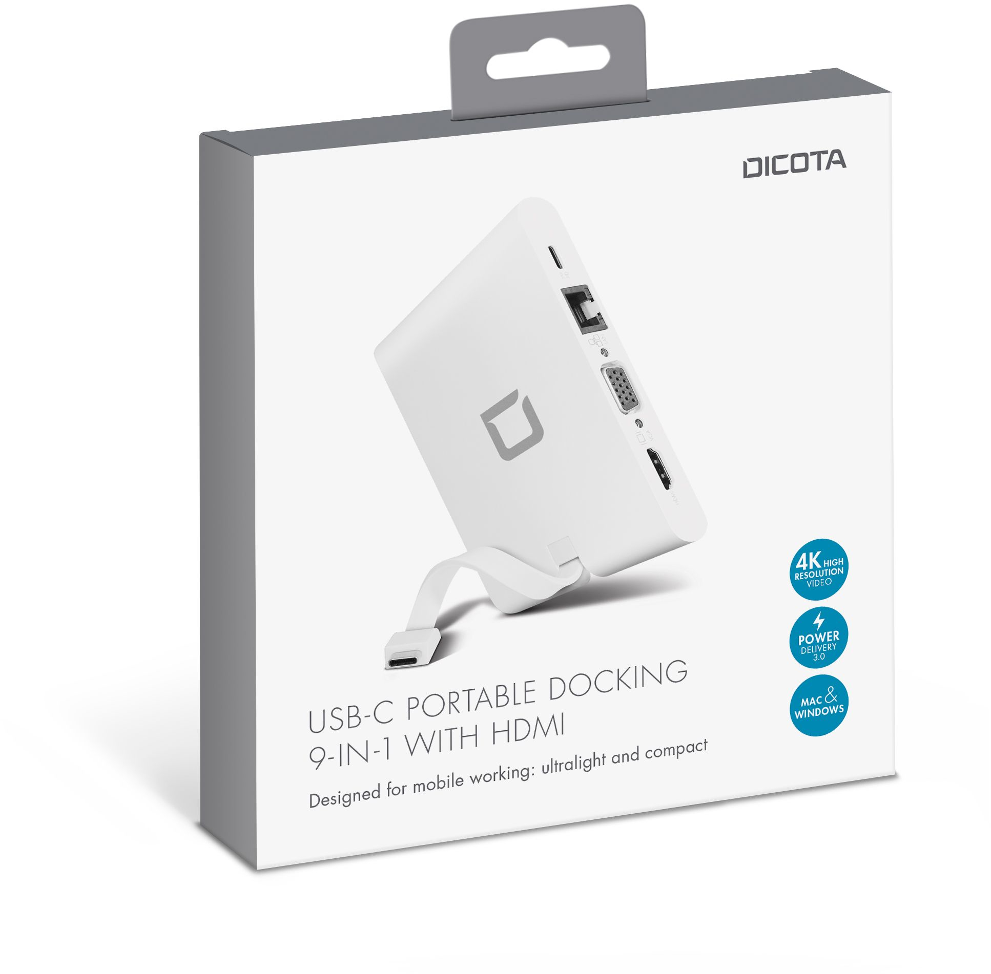 Dicota - Docking Station DICOTA USB-C Portable 9-in-1