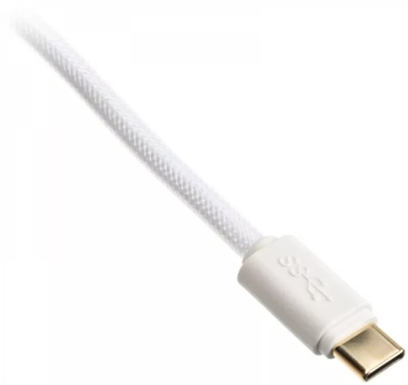 Ducky - Cabo Coiled Ducky Pure White V2, Type A - Type C USB 1.8m